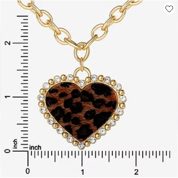 Jessica Simpson Gold Leopard Heart Pendant Necklace - Picture 4 of 7